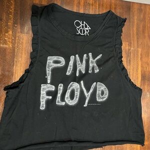 Chaser Pink Floyd Black Ruffle Tank Top Size XS